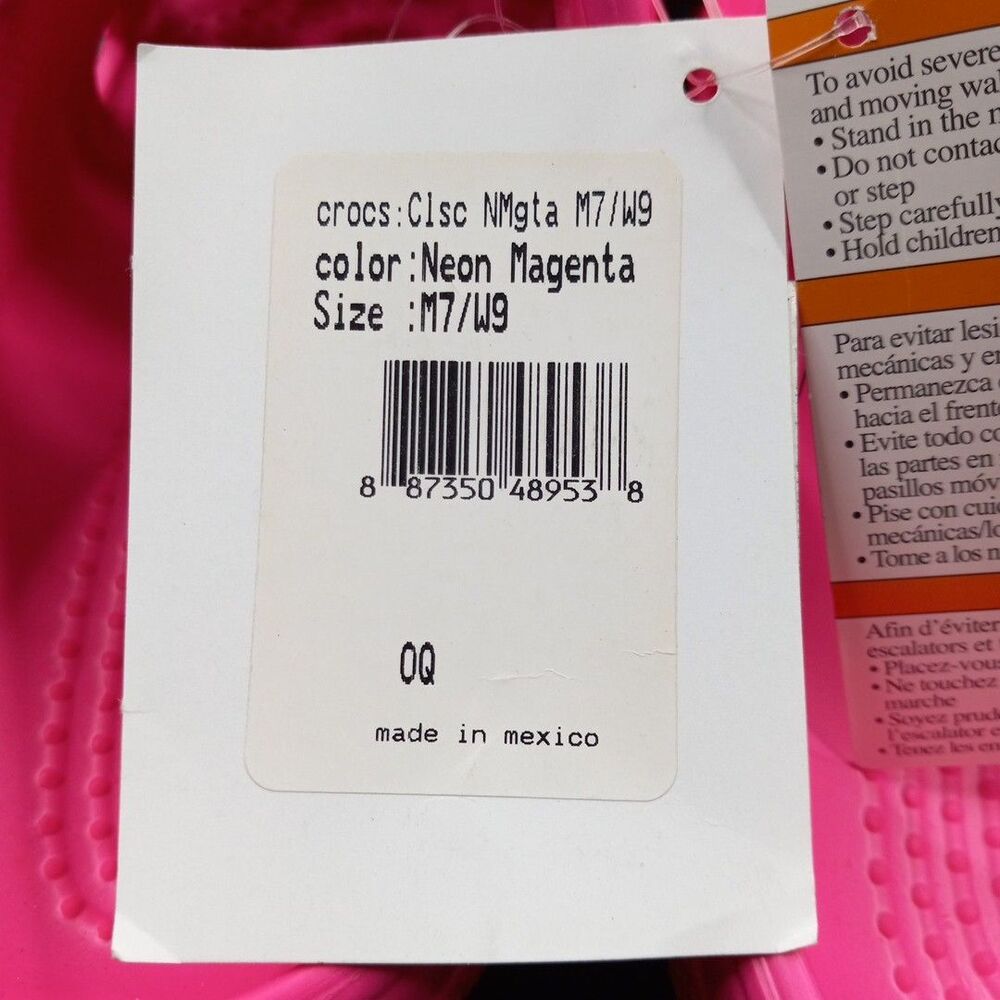Crocs Pink Clogs Womens 9 Mens 7 Classic Comfort Work Professional Footwear NWT - Picture 10 of 10